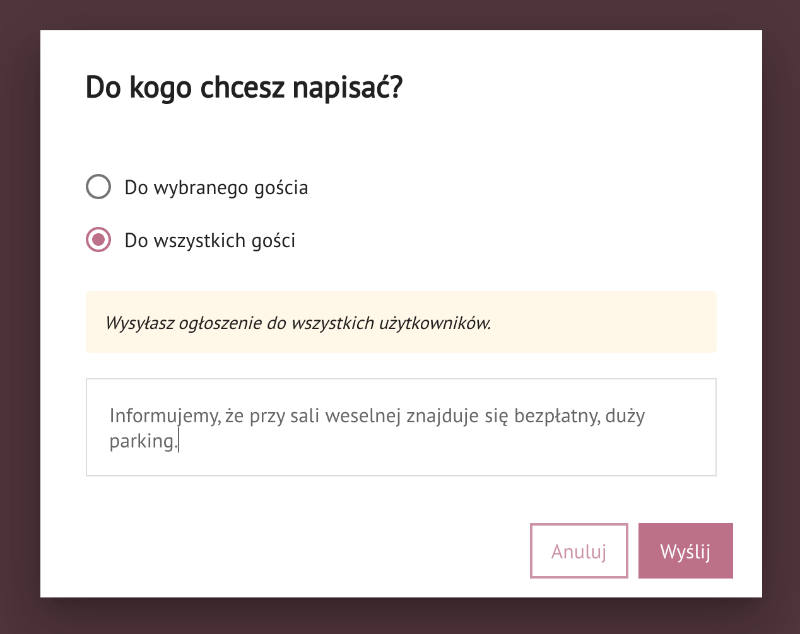 chat - ogłoszenie dla gości