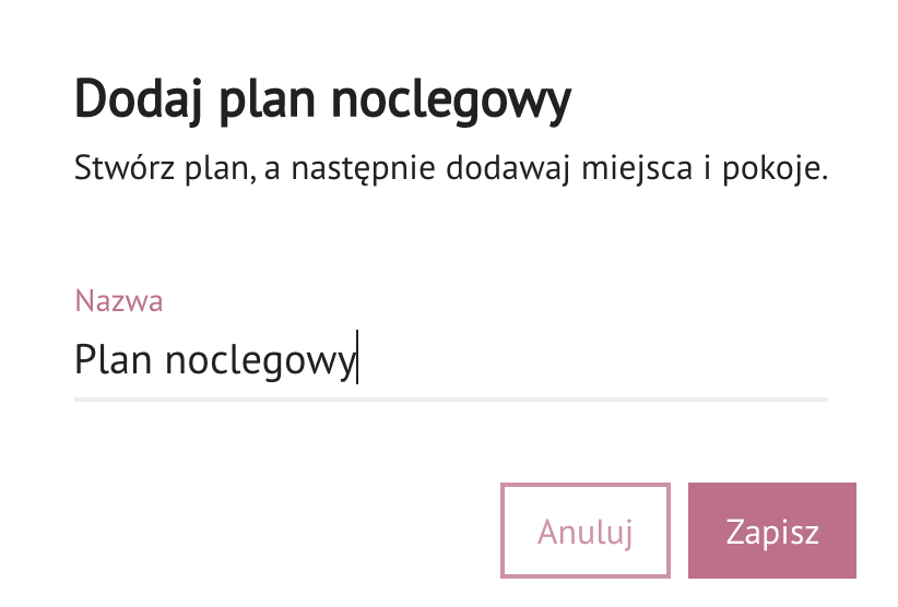 fancy wedding plan noclegów